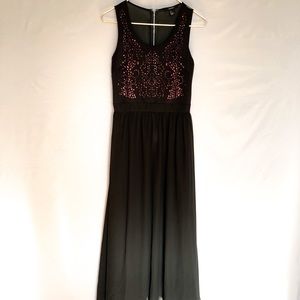Black & Pink Maxi Dress